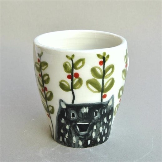 Handmade Ceramic Mug 300ml – Illustrated Mug With Be Brave BEAR – for Cappuccino – Cozy Winter Mug – Christmas Gift - Etsy