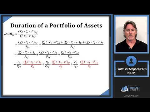 Duration of a Portfolio of Assets (SOA Exam FM–Financial Mathematics–Module 4, Section 3, Example 3)