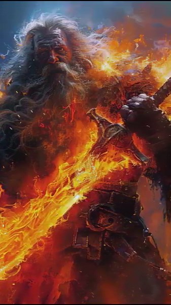 4.4K views · 326 reactions | The Origin and Story of the Flaming Sword in Norse Mythology Discover the cyclical nature of life, the inevitability of change, and the glimmer of hope that emerges from the ashes.#NorseMythology #FlamingSword #Surtr #Muspelheim #Ragnarok #MythologyExplained #MythicalJourney #RebirthFromAshes | Anime Soul | Facebook