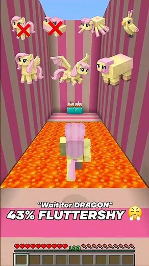 FLUTTERSHY in Minecraft challenge 😭😍 #minecraft #mylittlepony