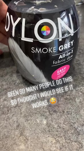 Not brave enough to do the whole carpet..😳😱 #tester will see what it’s like tomorrow #Dylon #carpet #fabricdye #smoke #grey #badidea #oops