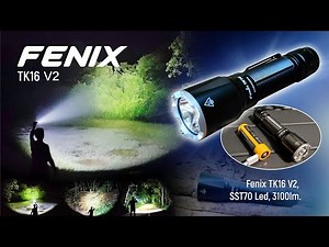 Fenix TK16 V2.0 - Tactical flashlight, SST70, 3100lm, Beam shot review