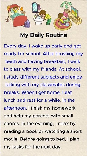 Daily English Practice | My Daily Routine #englishreadingpractice