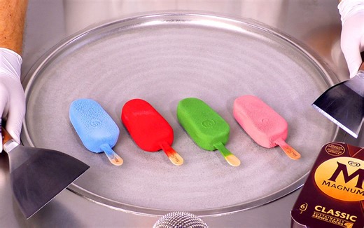 彩虹版巨型玛格南冰淇淋大变身，绝对让你大开眼界！ | Ice Cream Rolls 【ASMR】
