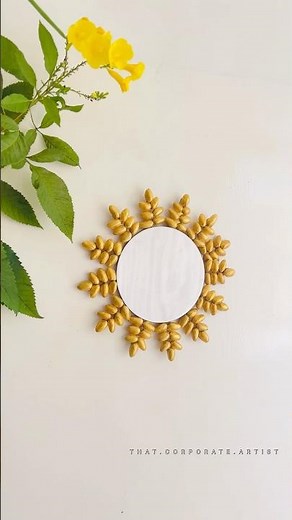DIY mirror decor with pista shells | Pista shell crafts | mirror decoration ideas| home decor #diy