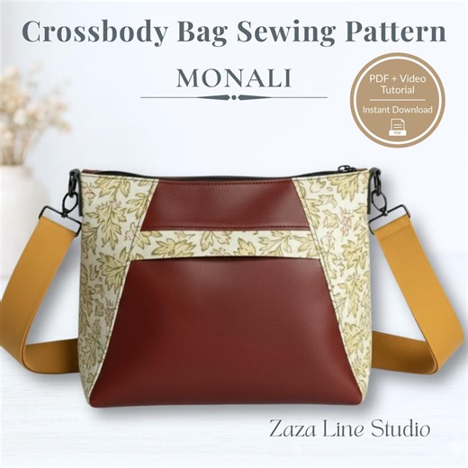 Crossbody Bag Sewing Pattern PDF, Purse Pattern, DIY Handbag, Video Tutorial, Instant Download - Etsy