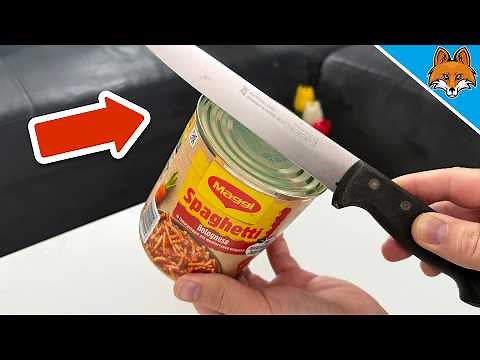 How to open a Can without a Can Opener💥(In just a few Seconds)🤯