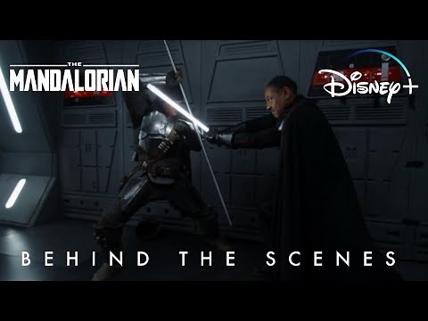 The Mandalorian vs Moff Gideon Darksaber Fight Behind the Scenes Star Wars The Mandalorian | Disney+