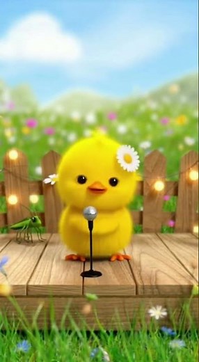 The little chick sings the song Con Cào Cào