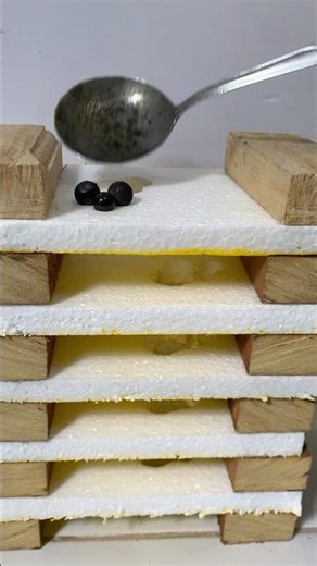 1000 c Hot Ball on Thermocol 🔥| Oddly Satisfying.#shorts #asmr #experiment