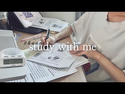 2 hours study with me ✍🏻 | real time, no music | 시험 3일전! 2시간동안 같이 공부해요 :)