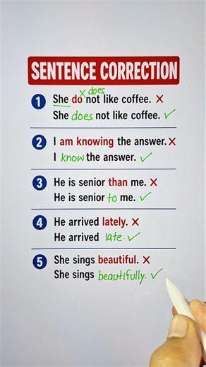 Sentence Correction | English Grammar Lessons 📖 👩‍🏫 #grammar #sentences #english