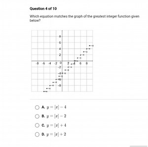 Which equation matches the graph of the greatest integer functi... | Filo