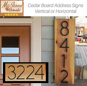 Wood Address Sign With Metal Numbers, Address Signs, New Home Gift, Modern House Numbers, Cedar Board Address Plaque, Gift From Realtor - Etsy