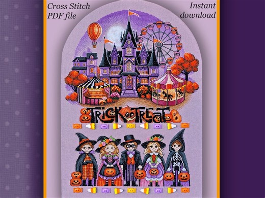 Cross Stitch PDF Pattern - Halloween. - Etsy