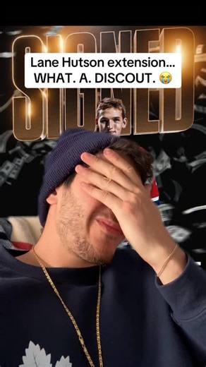 Giuseppe Oppedisano on Instagram: "This discount is CRIMINAL😭 he’s about to tear the Atlantic apart #hockey #nhl #lanehutson"