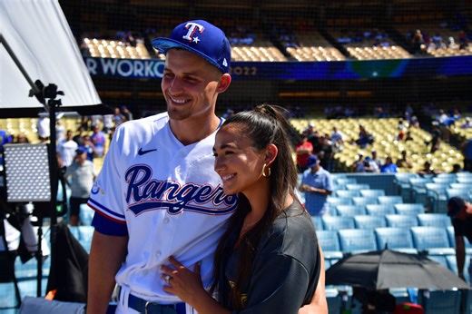 Corey Seager’s wife Madisyn drops cozy dinner date snap in effortless Spring Training style