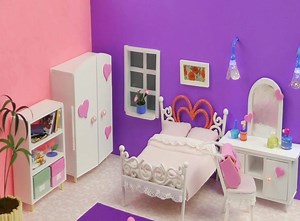 DIY Miniature Dollhouse Bedroom | DIY Barbie