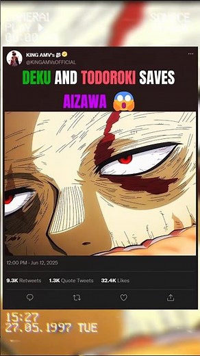 DEKU AND TODOROKI SAVES AIZAWA 😱 | #myheroacademia #edit #amv #anime