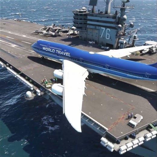 747! Don't Takeoff from Aircraft Carrier in Flight Simulator because it's impossible! #navy
