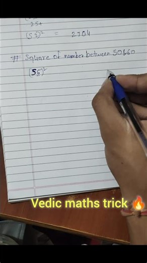 Easy squaring with vedic maths 🔥⚡ #shorts #maths #mathstricks #vedicmaths #square