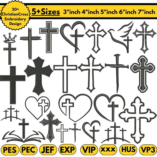 Cross Machine Embroidery Designs Bundle Christian Nail Cross Mini Cross Embroidery Christian Cross Emb Elegant Applique Pes 5 sizes Download - Etsy