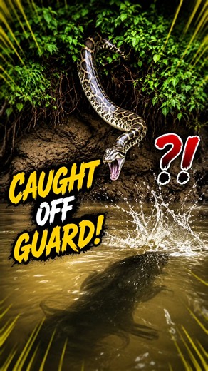 Something Under The Water Spooked A Giant Python! #python #snake