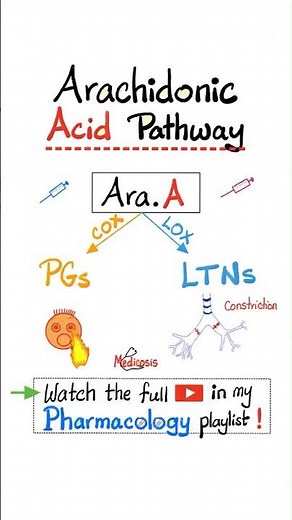Arachidonic Acid Pharmacology- Prostaglandins and Leukotrienes…#biology #nclex #mbbs #pharmacology