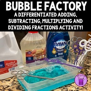 Bubble Factory Adding Subtracting Multiplying and Dividing Fractions Project