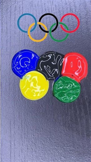 🏅Olympic Color Splash#satisfying #olympic #mix