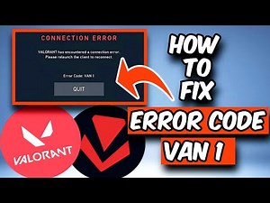 HOW TO FIX VALORANT ERROR CODE VAN 1 | FIX VALORANT CONNECTION ERROR (2025)