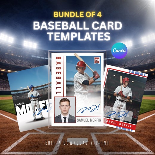 Editable Baseball Player Card Template Canva, Sports Trading Card (digital Download) - Etsy
