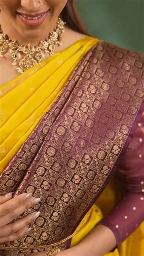 Daughters Of Pothys | Two moods. Two masterpieces. Product Code Peach Saree - POPS039 Yellow Saree - POPS036 Use this code on our website www.pothys.com to... | Instagram