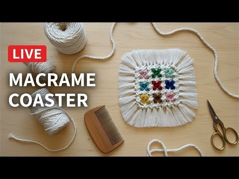 LIVE: Spring Flower Macrame Coaster | Relaxing Step-by-Step Tutorial