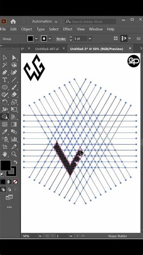 Adobe Illustrator Tutorial How to Make W+G Letter Monogram Logo Design In Illustrator EP 240 S