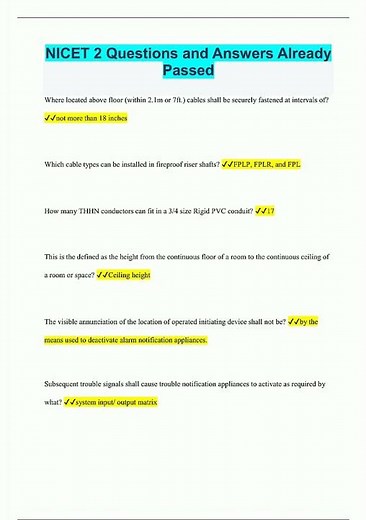 Nicet Level 2 questions and answers 100 verified2786 video
