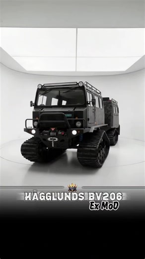 Hägglunds | BV206 | “Arctic Nomad 1” – AI digital design ex-military extreme terrain icon reborn as a dual-pod expedition camper: articulated BV206 chassis with rubber tracks, armored front pod and a dedicated living module behind. pop-top roof adds standing height and winter insulation, while the rear pod houses a compact but serious camper—fixed bed, galley, dinette, storage lockers and expedition-grade lighting. built to float over snow, mud and tundra where roads don’t exist and camps are tr