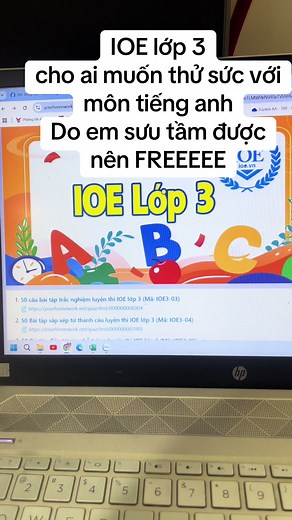 Thử sức với IOE môn tiếng Anh lớp 3