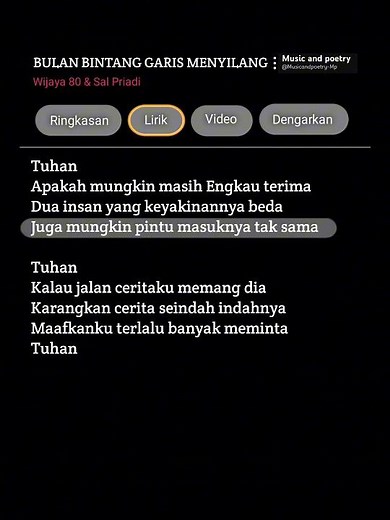 Bagian 538 || Wijaya 80 & Sal Priadi - Bulan bintang garis menyilang (Lyrics) #fypシ゚viral