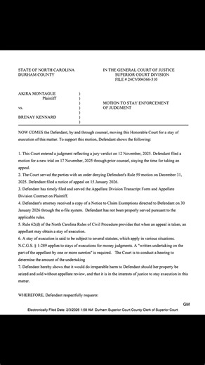 New filings from the losing team. #brenayandtim #brenaykennard #timmontague #teamakira