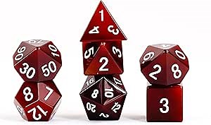 FanRoll 16mm Gemstone Stone Poly DND Dice Set: Carnelian, Role Playing Game Dice for Dungeons and Dragons