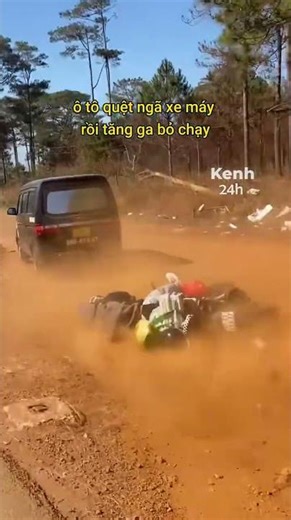 Otô quệt ngã xe máy rồi tăng ga bỏ chạy