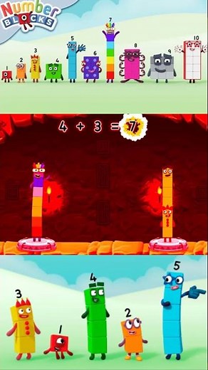 Numberblock 7 Magic Run - Using Numberblocks 3 + 4 = 7 - Cbeebies Games