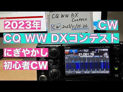 2023 CQ WW DX コンテスト CW にぎやかし参加 アパマン カーボン釣り竿 50W IC7300M AH730 CW初心者 2023/11/25 アマチュア無線 VLOG 361