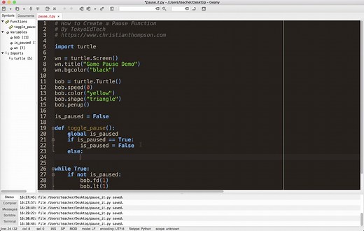 如何在Python中编码一个暂停函数