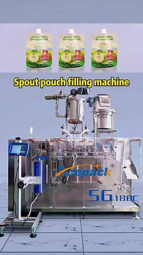The whole filling process of premade spout pouch filling machine, for juice, jam, puree, baby food and so on. #premadepouchfillingmachine #spoutpouchfillingmachine #pouchfillingmachine #fillingmachine #packingmachine