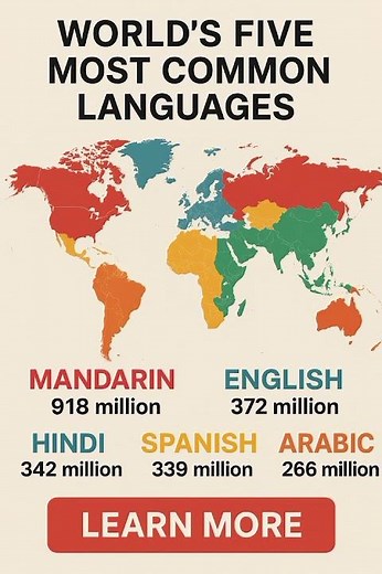 Top 5 Most Common Languages in the World