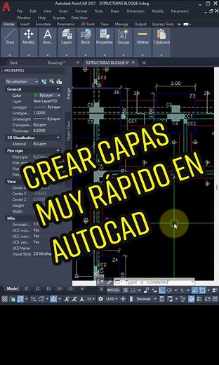 Crear capas muy rápido en Autocad #autocad #bim #luiscardenas #ingenieria #arquitectura #ingenieriacivil