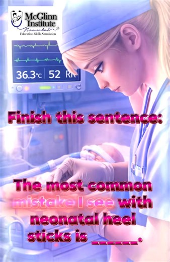 The most common mistake I see with neonatal heel sticks is ______. #labwork #baby #neonatalnurse