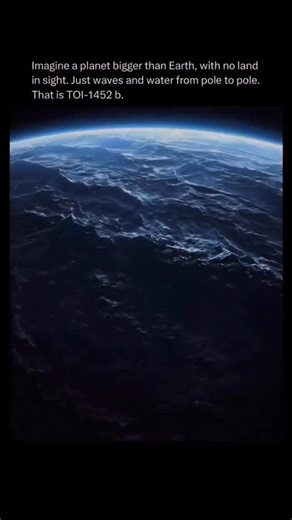 TOI-1452 b might be one of the most fascinating “water worlds” ever discovered 🌊🌍 Located about 100 light-years away in the constellation Draco, this exoplanet is slightly larger than Earth and could be made up of up to 30% water by mass compared to Earth’s tiny 0.02%. That means it may be covered by a vast, deep global ocean, possibly hundreds of kilometers deep. If confirmed, TOI-1452 b could help scientists understand ocean planets and the potential for life beyond our solar system. 🚀 Foll
